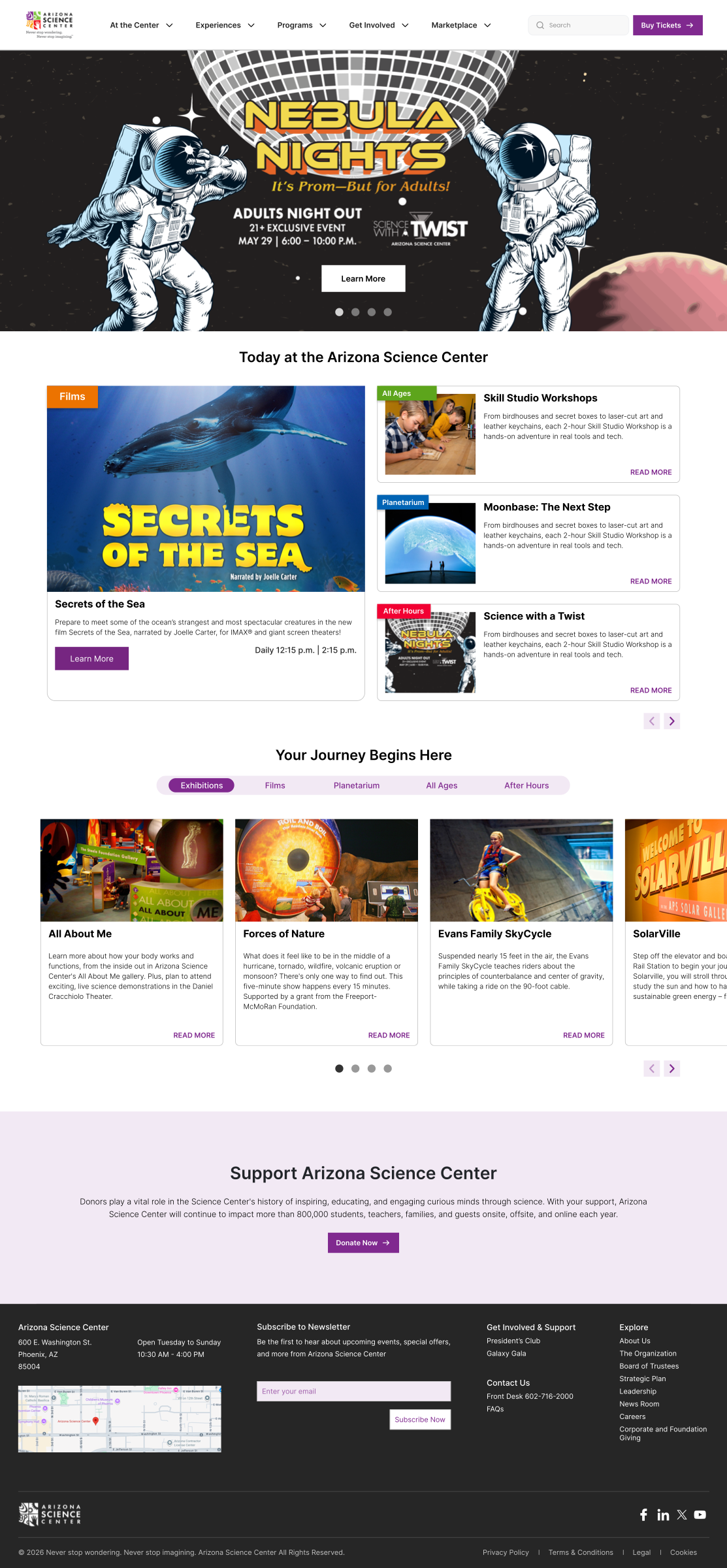 Redesigned homepage with clearer navigation